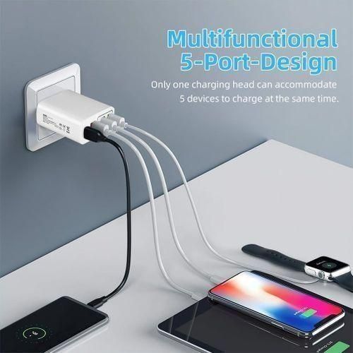 Chargeur Rapide 65W 5 Ports - 1 à 2 000 F