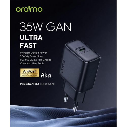 Oraimo PowerGaN 351 - Chargeur GaN 35W Ultra Fast USB-C