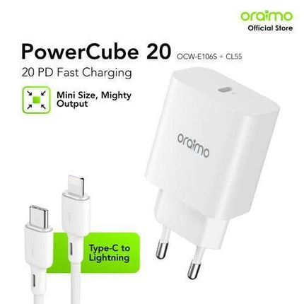 Oraimo PowerCube 20 - Chargeur USB-C vers Lightning 20W