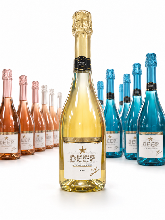 DEEP Vin Mousseux Blanc - 1 à 2 600 F et Carton de 6 à 14 000 F