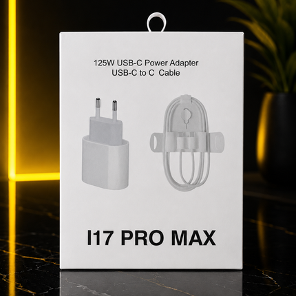 I17 Pro Max - Chargeur Rapide 125W USB-C + Câble 1m
