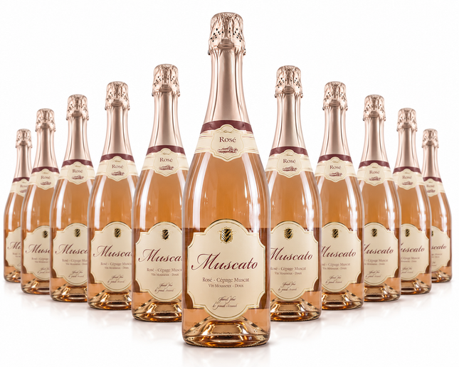 Muscator Rosé Cépage Muscat Vin Mousseux Doux - 1 à 2 500 F et Carton de 6 à 13 600 F