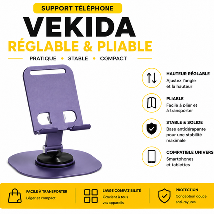 VEKIDA Réglable & Pliable - Support Téléphone