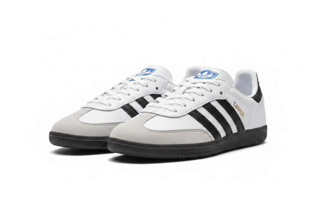 Adidas Samba OG Blanc Semelle Noire - Vue 3/4