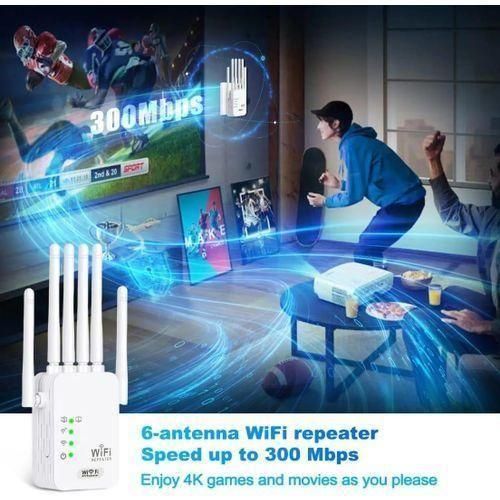 Répéteur WiFi 6 Antennes 300 Mbps