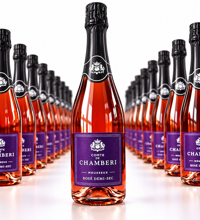 Comte de Chamberi Mousseux Rosé Demi-Sec - 1 à 2 500 F et Carton de 6 à 13 600 F