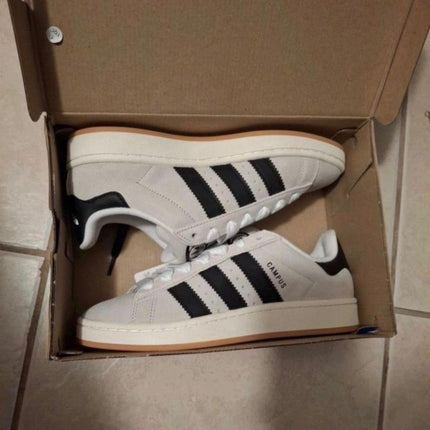 Adidas Campus "Blanc/Noir" — Semelle Gomme