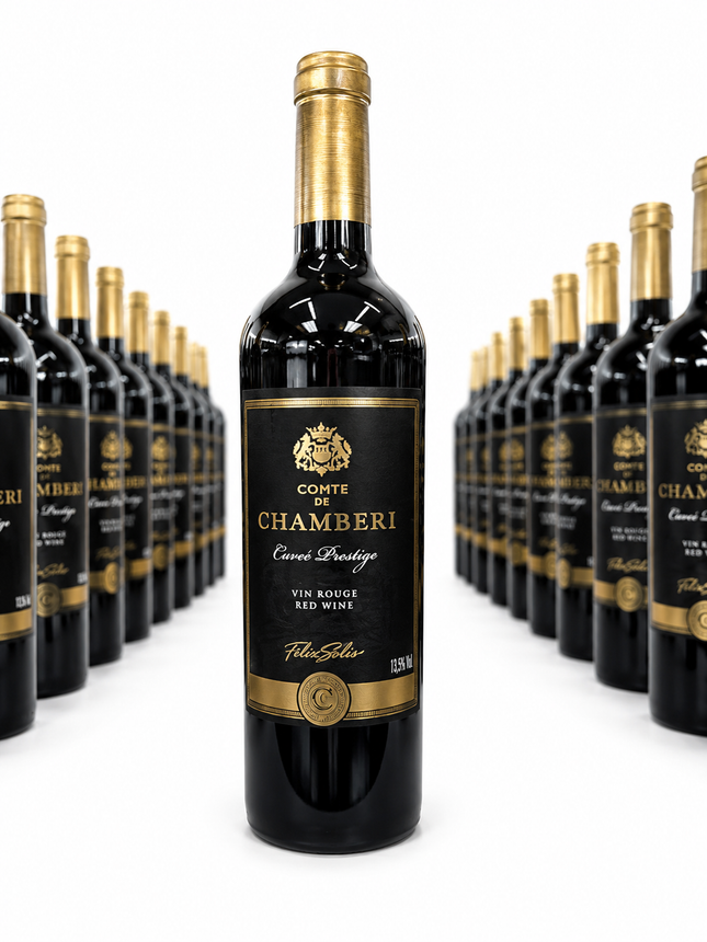 Comte de Chamberi Cuvée Prestige Rouge - 1 à 2 500 F et Carton de 6 à 13 600 F