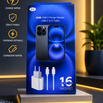Chargeur Rapide 35W USB-C - iPhone 16 Pro Max