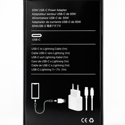 Chargeur Rapide 50W USB-C + Câble Lightning - iPhone 14 Pro Max