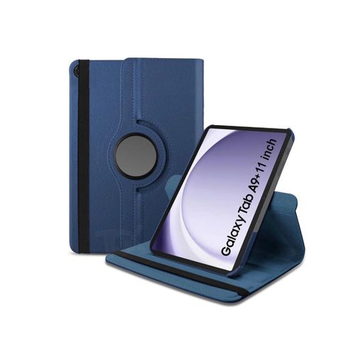 Étui Rotatif 360° Samsung Galaxy Tab A9+ 11" - Cuir PU Bleu Marine
