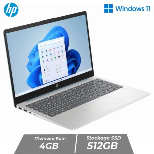 Laptop HP 14" - 4 Go RAM - 512 Go SSD - Windows 11