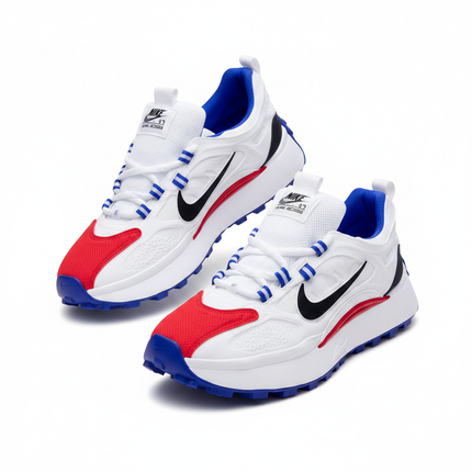 Nike Air Max Blanc Rouge Bleu – Vue 3/4 studio