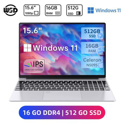 Laptop WSD 15.6" - 16 Go RAM - 512 Go SSD - Windows 11