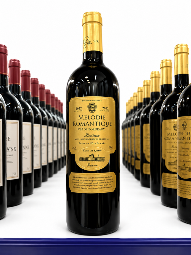 Mélodie Romantique Bordeaux Réserve - 1 à 3 100 F et Carton de 6 à 16 800 F
