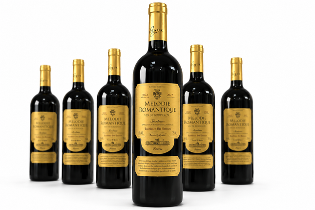 Mélodie Romantique Vin de Bordeaux - 1 à 3 100 F et Carton de 6 à 16 800 F