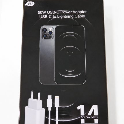 Chargeur Rapide 50W USB-C + Câble Lightning - iPhone 14 Pro Max