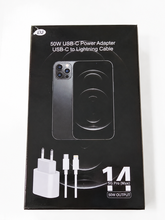 Chargeur Rapide 50W USB-C + Câble Lightning - iPhone 14 Pro Max