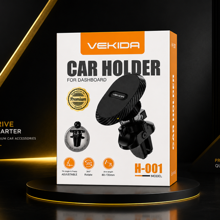 VEKIDA Car Holder H-001 - Support Téléphone Voiture Tableau de Bord 360°