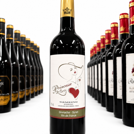 Princesse de Paris Grenache Syrah - 1 à 3 100 F et Carton de 6 à 16 800 F