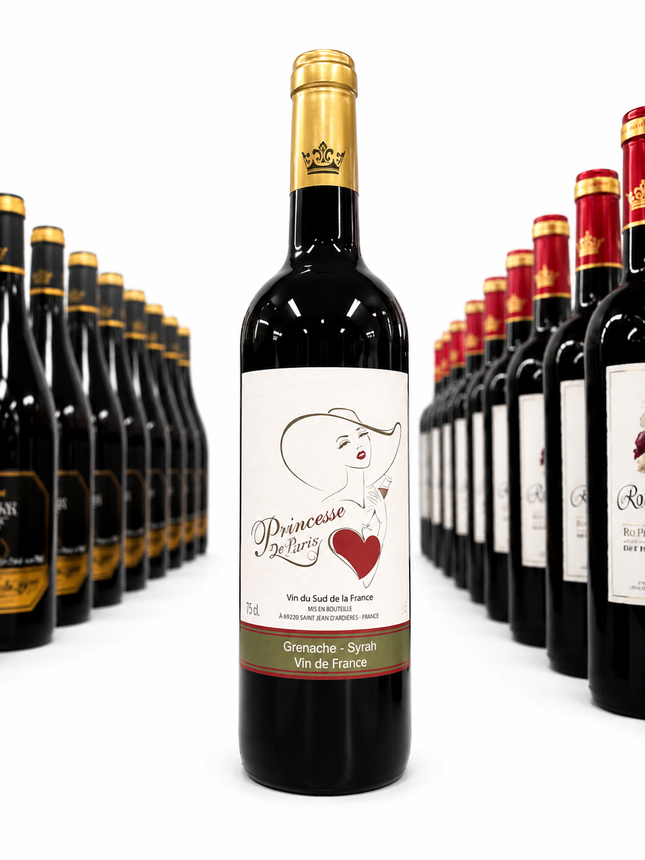 Princesse de Paris Grenache Syrah - 1 à 3 100 F et Carton de 6 à 16 800 F