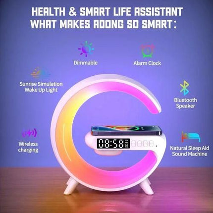 Station G RGB - Chargeur Sans Fil + Enceinte Bluetooth + Réveil + Veilleuse