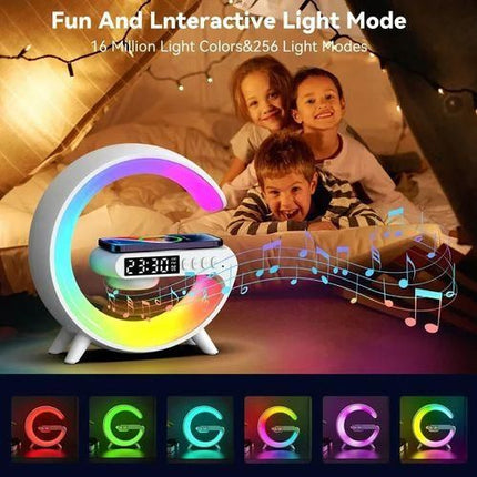 Station G RGB - Chargeur Sans Fil + Enceinte Bluetooth + Réveil + Veilleuse
