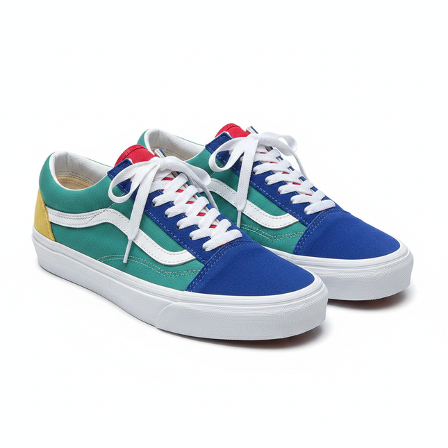 Vans Old Skool Multicolore - Vue 3/4 avec Lacets