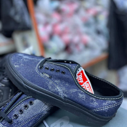 Vans Denim Noir – Sneakers Jean Surpiqûres Blanches