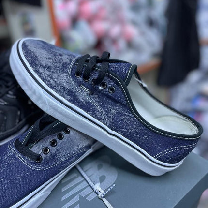 Vans Denim Washed Bleu – Sneakers Jean Lavé Lacets Noirs
