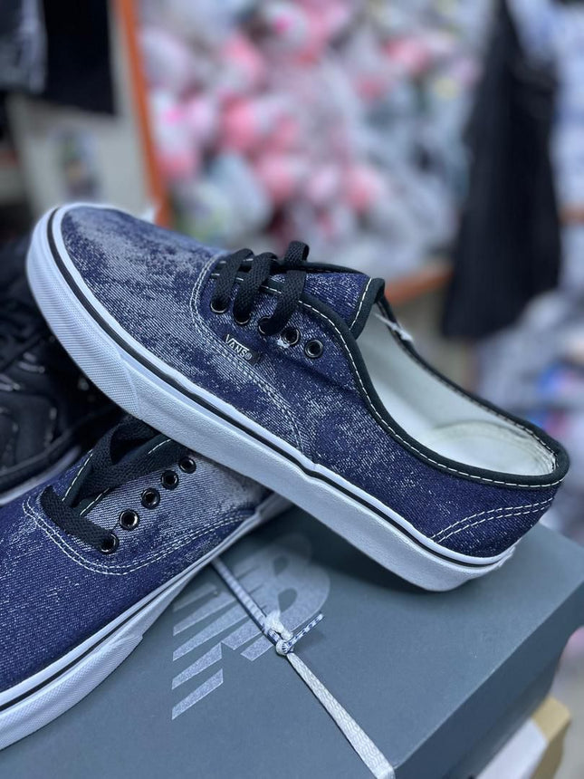 Vans Denim Washed Bleu – Sneakers Jean Lavé Lacets Noirs