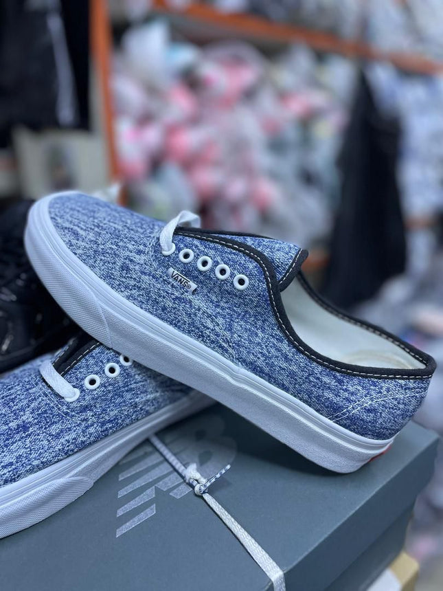 Vans Chiné Bleu & Noir – Sneakers Tissu Texturé